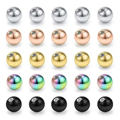 Piercing-Kugeln Funseedrr Piercing Kugeln Set 1,2mm Gewinde