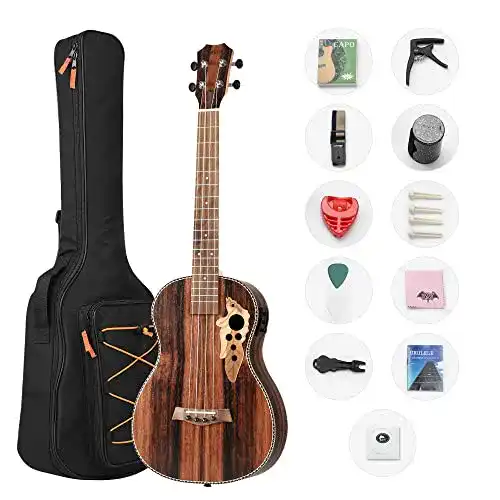 Bariton-Ukulele Musoo Blackwood für Linkshänder, 76,2 cm