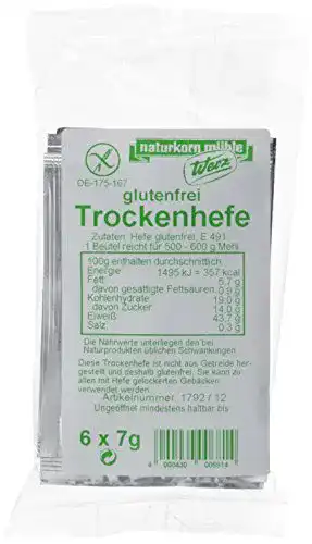Trockenhefe Werz glutenfrei 6 Beutel á 7gr., 3 x 42 g Beutel