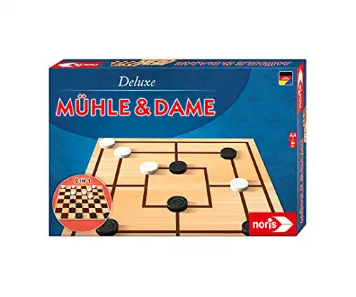 Dame-Spiel Noris 606108012 Deluxe Mühle und Dame