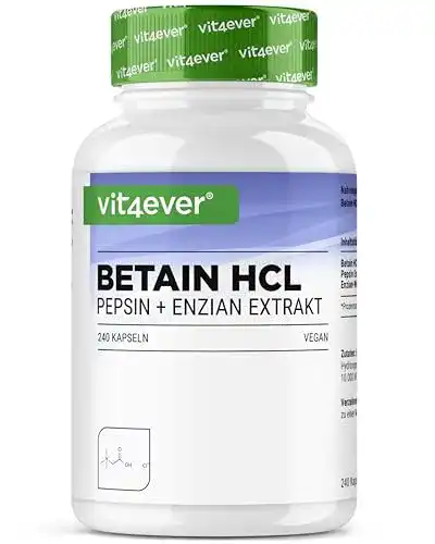 Mittel gegen Sodbrennen Vit4ever Betain HCL, 240 Kapseln