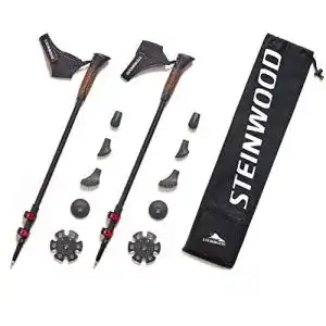 Nordic-Walking-Stöcke Steinwood Premium 100% Carbon
