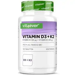 Vitamin-D-Tabletten Vit4ever Vitamin D3 20.000 I.E + Vitamin K2