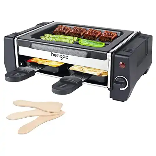 Mini-Raclette HengBO Raclette 2 Personen, regelbarer Thermostat