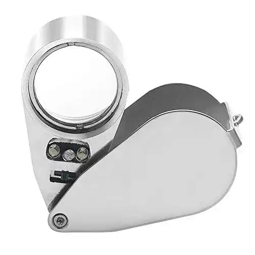 Juwelierlupe Powcan 40X25mm Juwelier Lupe LED beleuchtet