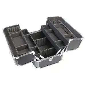 Schminkkoffer leer HMF 14901-02 Alu mit Trennwänden