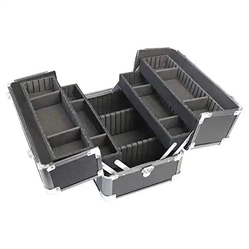 Schminkkoffer leer HMF 14901-02 Alu mit Trennwänden