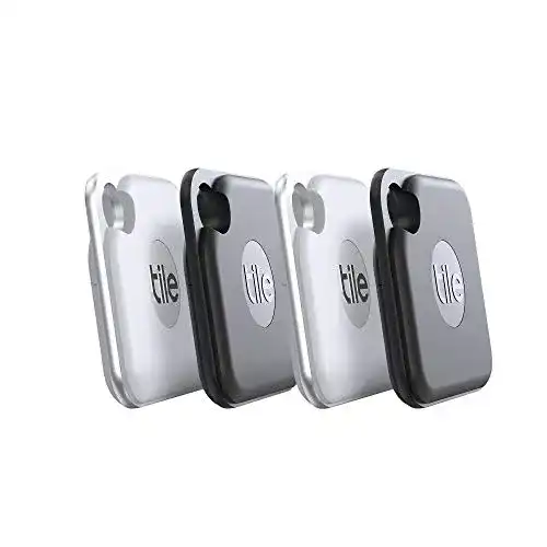 Bluetooth-Tracker Tile Pro (2020) Bluetooth Schlüsselfinder, 4er Pack
