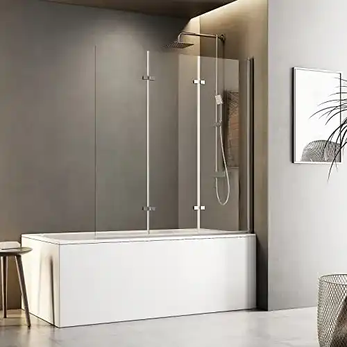 Badewannenaufsatz Meykoers Duschwand für Badewanne 130x140cm