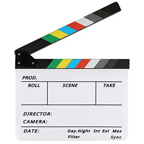 Filmklappe Zacro Hochwertige Regieklappe 30X25cm Bunt