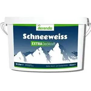 Latexfarbe matt derendo Schneeweiss Extra Deckkraft wandfarbe weiß