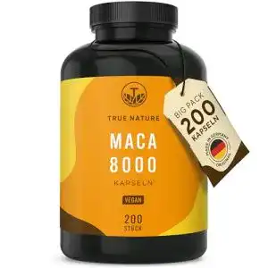 Maca-Kapseln TRUE NATURE Maca 8000 Gold, 200 vegane Kapseln