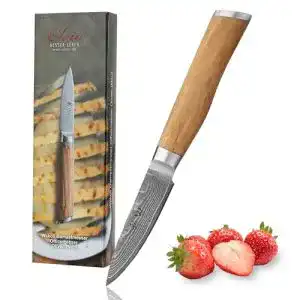 Officemesser Wakoli Olive Damastmesser, 8,50cm Klinge
