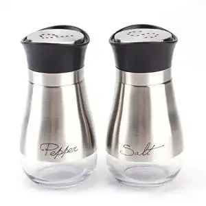 Salz- und Pfefferstreuer Lawei 2er Pack Edelstahl mit Glasboden