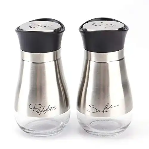 Salz- und Pfefferstreuer Lawei 2er Pack Edelstahl mit Glasboden