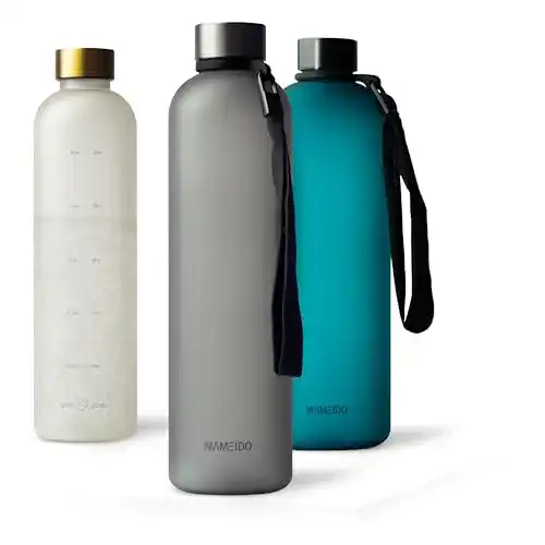 Trinkflasche BPA-frei MAMEIDO Trinkflasche 1l Carbon Grey