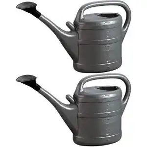 Gießkanne Kova 10L Anthrazit (2X) Blumen Garten Kunststoff