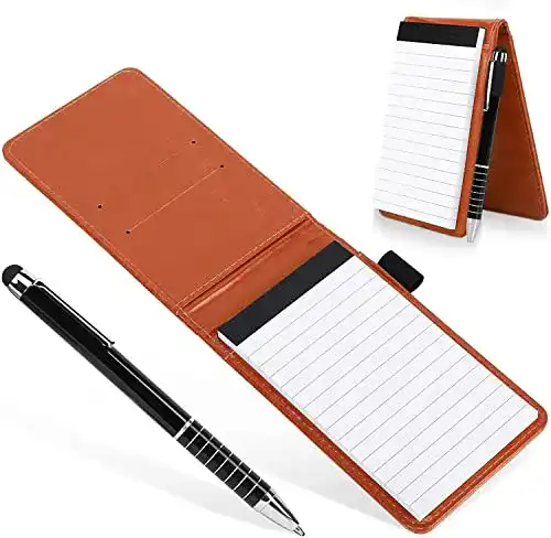 Notizblock Cyiecw Mini Pocket Notizbuch A7 Pu Leder