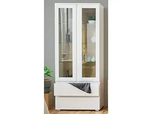 Vitrinenschrank möbelando Vitrine, Ravenna, Weiß matt