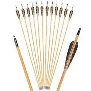 Holzpfeile TY Archery 12 Stück 32 Zoll mit 4 Zoll Naturfedern Pfeile