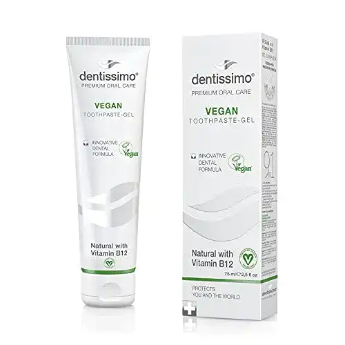 B12-Zahnpasta dentissimo Premium Vegan Gel, Fluoride Free, 75ml