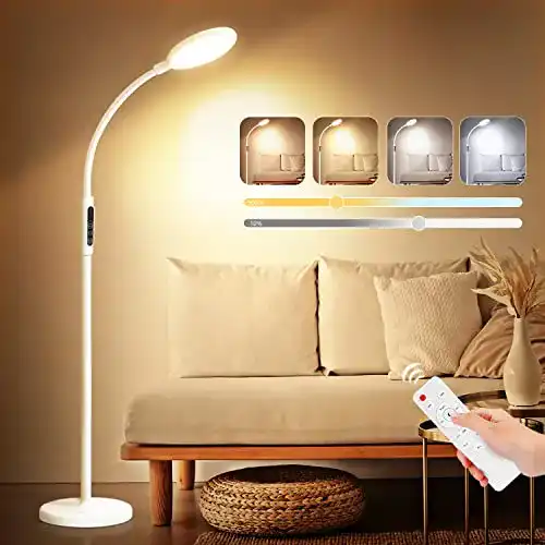 LED-Stehlampe TONFFI Stehlampe LED Dimmbar, 12W 3 in 1 LED