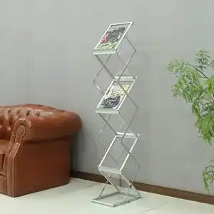 Prospektständer Loywe 6 Ebenen Faltbar, Plexiglas, mit Tragtasche