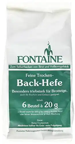 Die beste Trockenhefe Fontaine 6x20g Bio Backzutat, 2 x 120 g 2026 Test Bestseller Trockenhefe Fontaine 6x20g Bio Backzutat, 2 x 120 g
