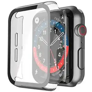 Apple-Watch-6-Hülle Misxi Transparent Hard Hülle mit Glas