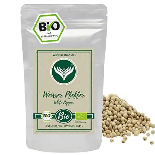 Weißer Pfeffer Azafran BIO Pfeffer (Pfefferkörner ganz), 250g