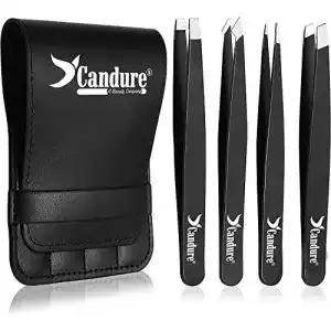 Augenbrauenpinzette Candure Pinzetten Set 4-teilig