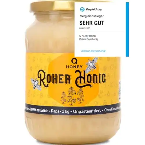 Rapshonig Q honey Reiner Roher 100% Natürlich, 1 kg