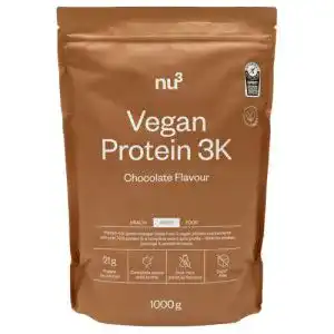 Veganes Proteinpulver nu3 Vegan Protein 3K Shake, 1 Kg Chocolate