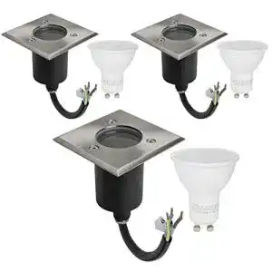 Bodeneinbaustrahler JungesLicht 3er Set Bodeneinbauleuchte IP67