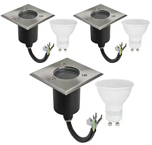 Bodeneinbaustrahler JungesLicht 3er Set Bodeneinbauleuchte IP67