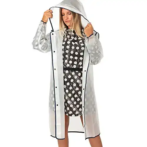 Durchsichtiger Regenmantel PERLETTI Regenponcho Wasserdicht Damen