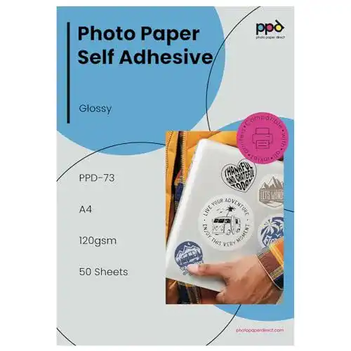 Sticker-Papier PPD 50 x A4 Inkjet Fotopapier 120g Glänzend