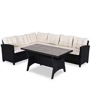 Eckbankgruppe Casaria Polyrattan Lounge Set, wetterfest