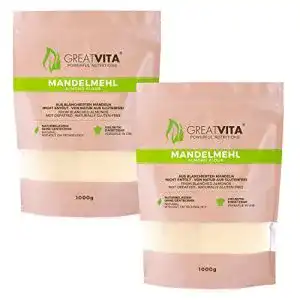 Mandelmehl MeaVita, naturbelassen, blanchiert, 2 x 1000g