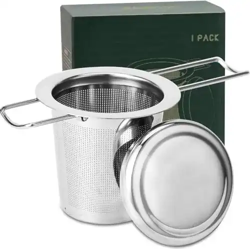 Teesieb HAUSPROFI Teefilter und Deckel/Abtropfschale