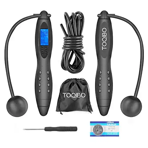 Springseil mit Zähler TOQIBO Springseil Speed Rope Verstellbar