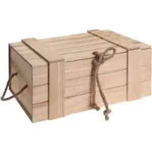 Holzkiste mit Deckel Meinposten Kiste, H 15 x B 36 x T 26 cm