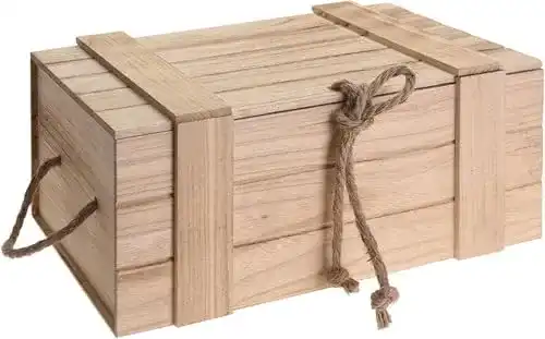 Holzkiste mit Deckel Meinposten Kiste, H 15 x B 36 x T 26 cm