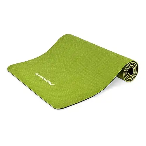 Gymnastikmatte MSPORTS Yoga-Premium inkl. Übungsposter 183 x 61 x 0,8 cm