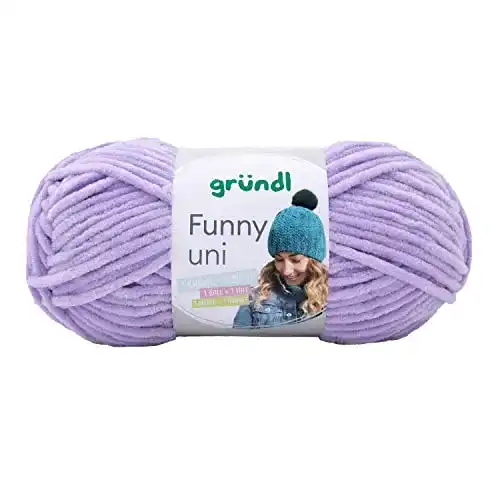 Chenille-Wolle Gründl Funny uni Strick- & Häkelgarn, 100 g/120 m