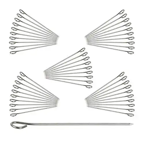 Rouladennadel Relaxdays, Edelstahl, Spicknadel Set 50 Stk.