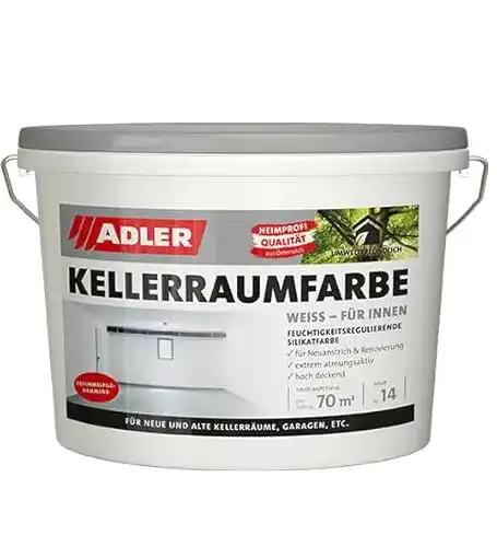 Silikatfarbe (innen) ADLER Kellerraumfarbe – weiß 14kg