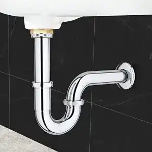 Siphon HOMELODY Edelstahl, inkl. Röhren Geruchverschluss