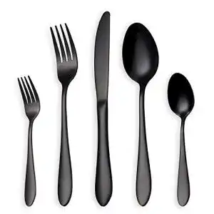 Schwarzes Besteck HOMQUEN Glänzend Besteck Set, 30 Stück