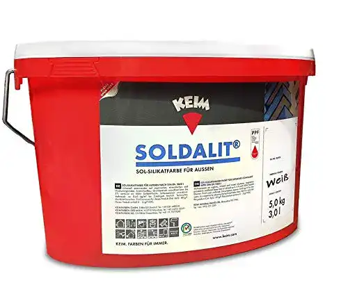 Silikatfarbe-Aussen Soldalit Keim 1111421 Fassadenfarbe weiß 5kg
